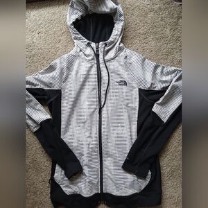 North Face White & Black Zip-Up Hoodie